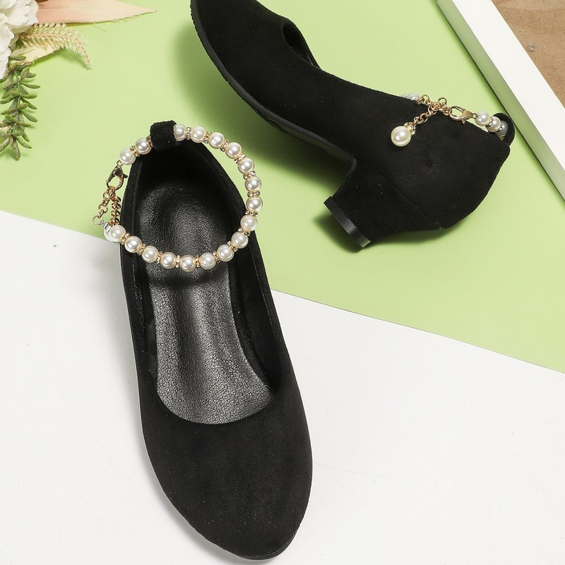 Girls'' High-Heeled Shoes 2026 Spring and Autumn New Style Little Girl Foreign Trade Single Shoes Children''s Princess Shoes for Older Children Black Shoes - Image 2