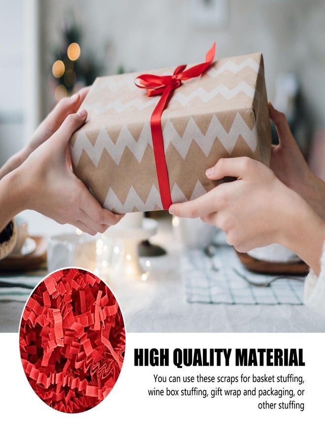 ZEBMOON 1 LB Red Crinkle Cut Paper Shred Filler Great for Gift Wrapping, Basket Filling, Birthday, Wedding, Valentine's, Christmas Day, New Year Party Decorations Filling Supplies - Image 2