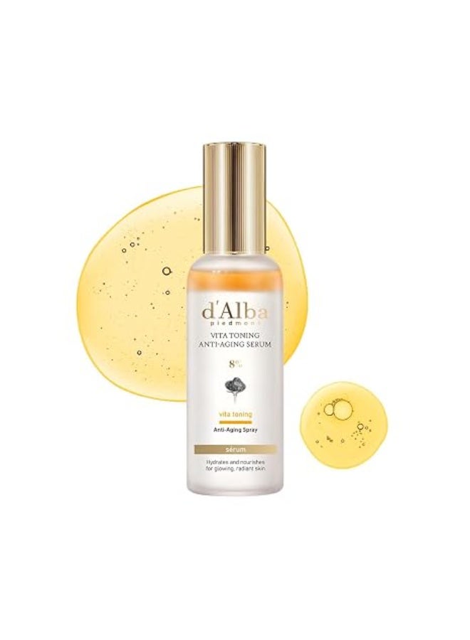 d'Alba Piedmont Vita Toning Anti-Aging Spray Serum 8% ,Hydrating Face Moisturizer, Glow Serum for Radiant Skin, Non Comedogenic, All In One Mist, Vegan & Desert-Adapted 2.37fl oz - Image 1