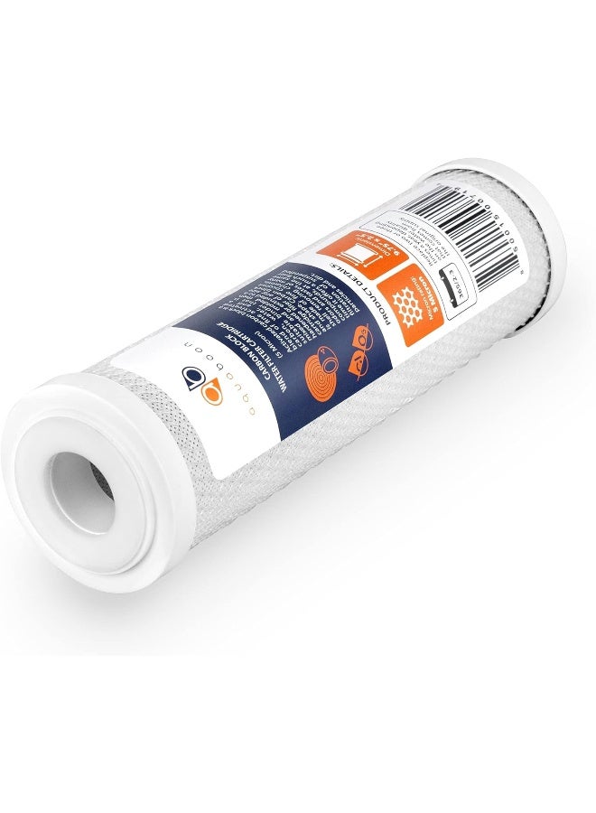 Aquaboon 5 Micron 10 x 2.5 Carbon Block Water Filter Cartridge CTO Whole House Water Filter Replacement Compatible with WHKF-WHWC, FXWTC, 2-PACK - Image 2