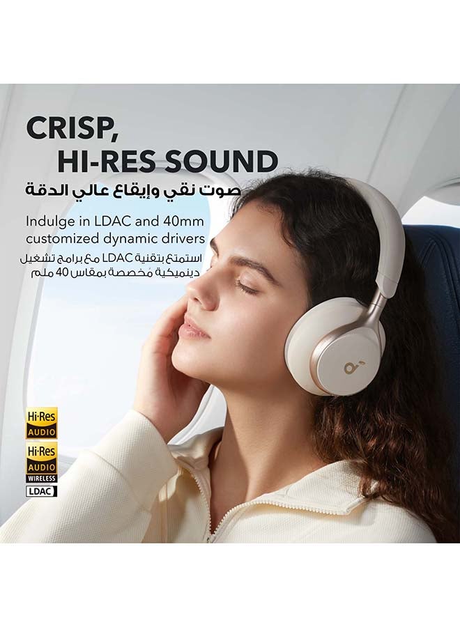 Soundcore By Anker, Space One, Adaptive Active Noise Cancelling Headphones, 2X Stronger Human Voice Reduction, 40H ANC Playtime, App Control, LDAC Hi-Res Wireless Audio, Comfortable Fit, Bluetooth 5.3 - White - Image 5
