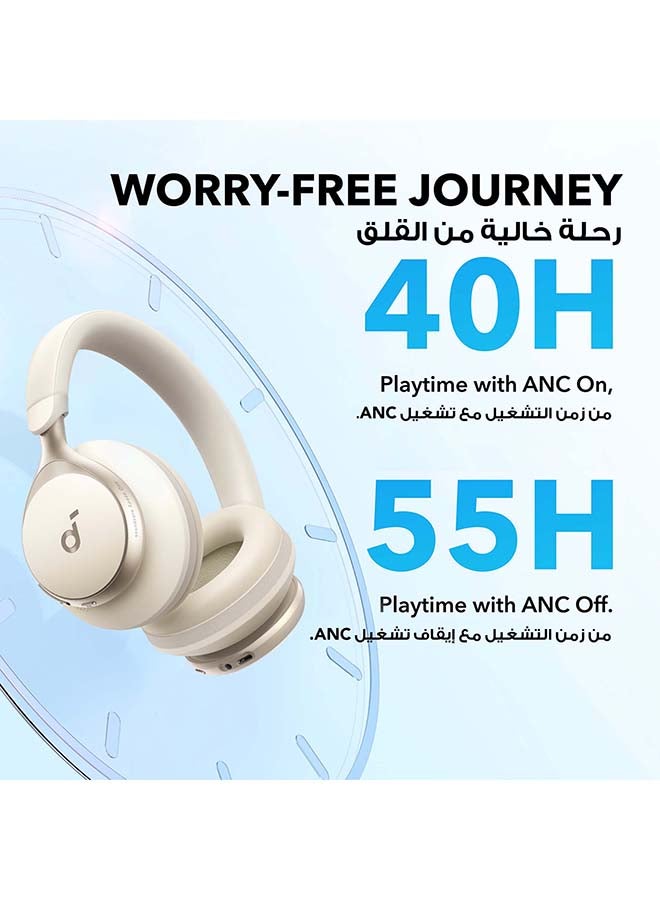 Soundcore By Anker, Space One, Adaptive Active Noise Cancelling Headphones, 2X Stronger Human Voice Reduction, 40H ANC Playtime, App Control, LDAC Hi-Res Wireless Audio, Comfortable Fit, Bluetooth 5.3 - White - Image 4