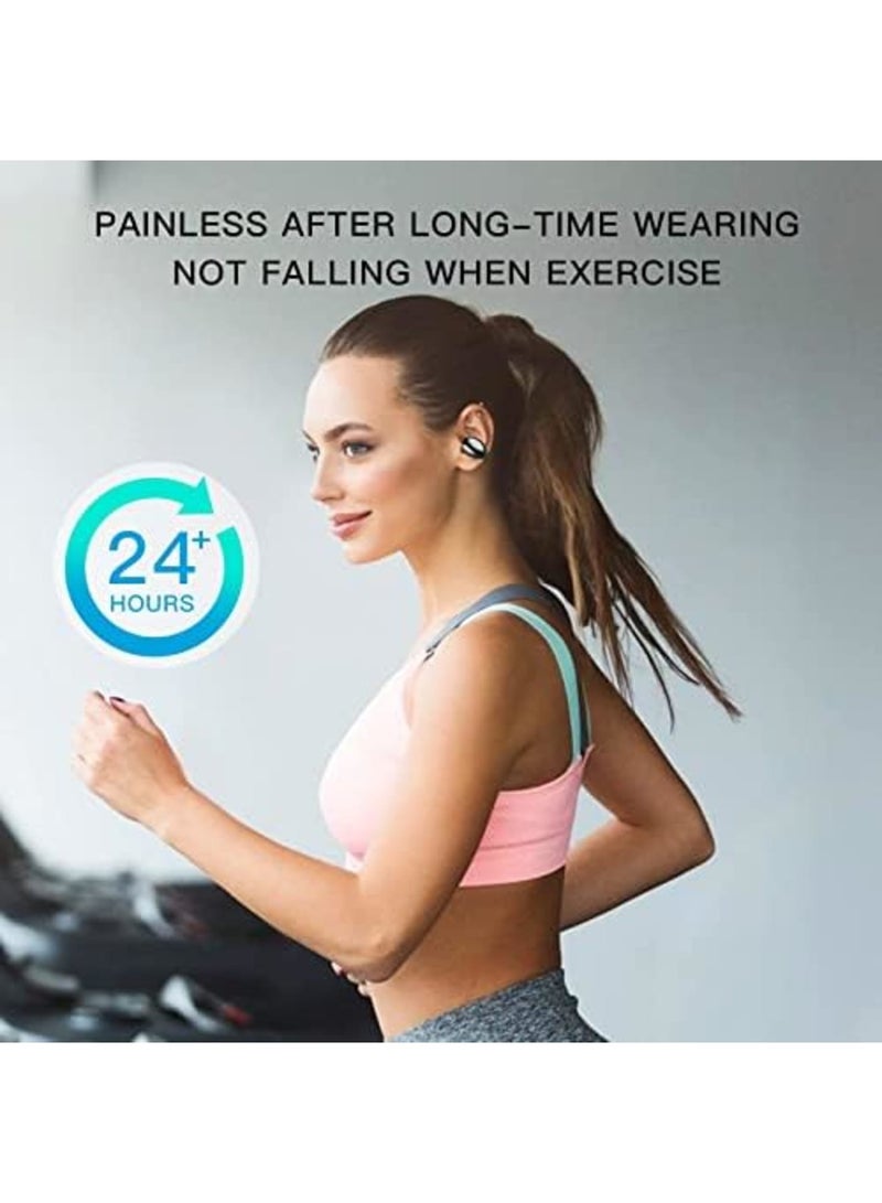 SYOSI Wireless Earbuds with Earhooks Mini Bone Conduction Headphones Waterproof Bluetooth Earbuds Earpiece Noise Canceling Headset Sports Bluetooth 5.0 Earphones Headset for Cycling Driving, Gym, White - Image 5