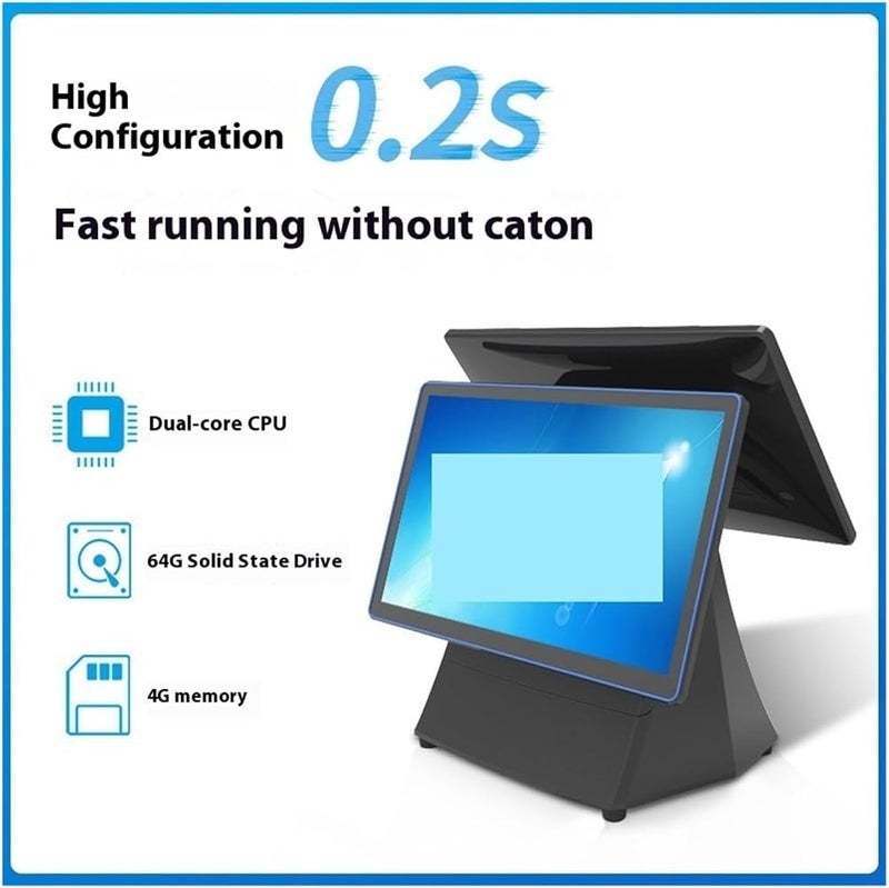 ROOUIO Cash Register, AB-6930 Cash Register All-in-one Machine, Retail Supermarket Convenience Store Tobacco And Alcohol Cloud Cash Register Clothing Maternal And Child Pharmacy(Single screen) - Image 5