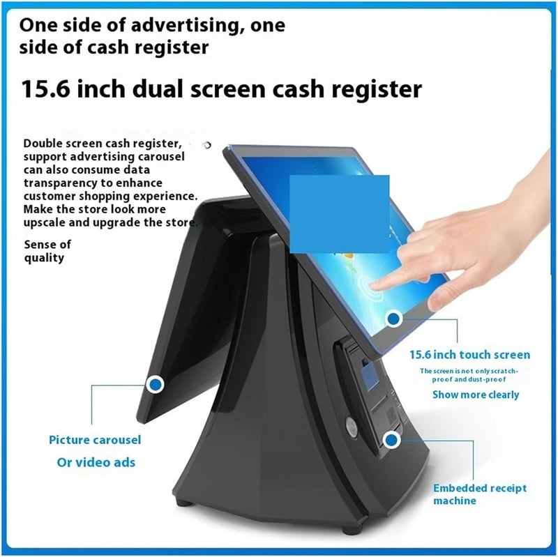 ROOUIO Cash Register, AB-6930 Cash Register All-in-one Machine, Retail Supermarket Convenience Store Tobacco And Alcohol Cloud Cash Register Clothing Maternal And Child Pharmacy(Single screen) - Image 4