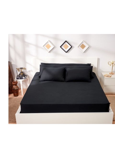 Cotton fitted Bed Sheet 100 cm - black