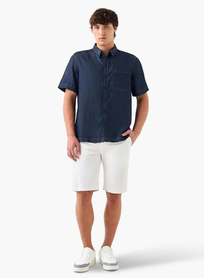 Lee Cooper Lee Cooper Regular Fit Denim Shirt with Short Sleeves