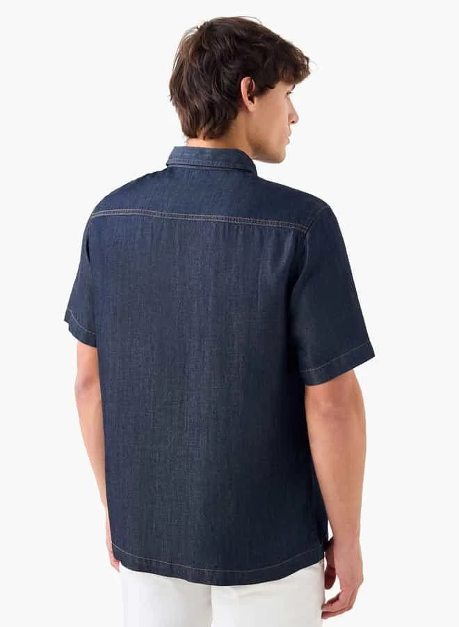 Lee Cooper Lee Cooper Regular Fit Denim Shirt with Short Sleeves
