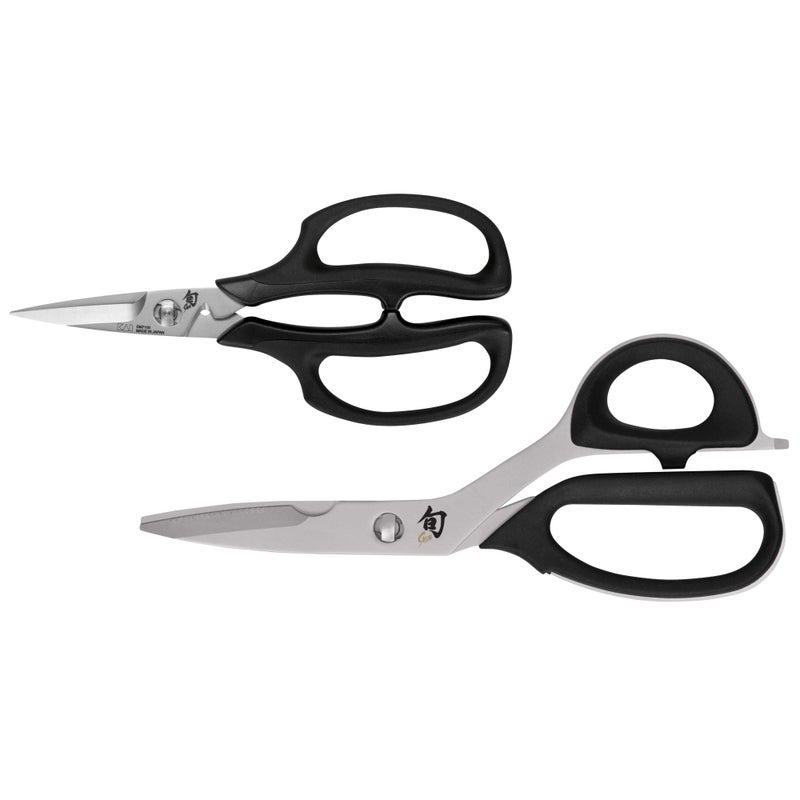 Shun Cutlery 2 Piece Kitchen Shear Set  Stainless Steel Cooking Scissors  Blades Separate For Easy Cleaning  Comfortable  Non-Slip Handle  Kitchen Shears Heavy Duty - Image 1