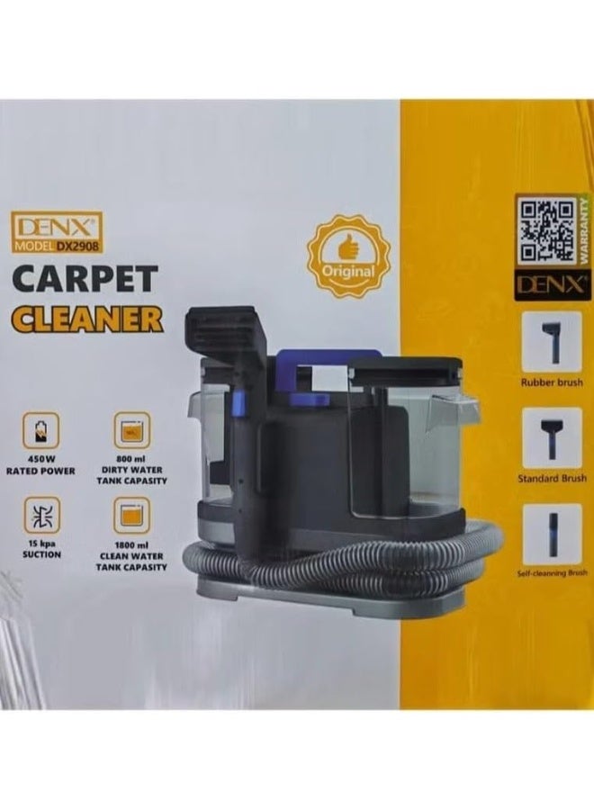 دينكس جهاز تنظيف السجاد DENX DX2908 | محرك قوي بقدرة 450 واط | قوة شفط عميقة 15 كيلو باسكال | نظام خزان مياه مزدوج | آلة تنظيف محمولة للسجاد والمفروشات للمنزل والسجاد والأرائك والحيوانات الأليفة - Image 5