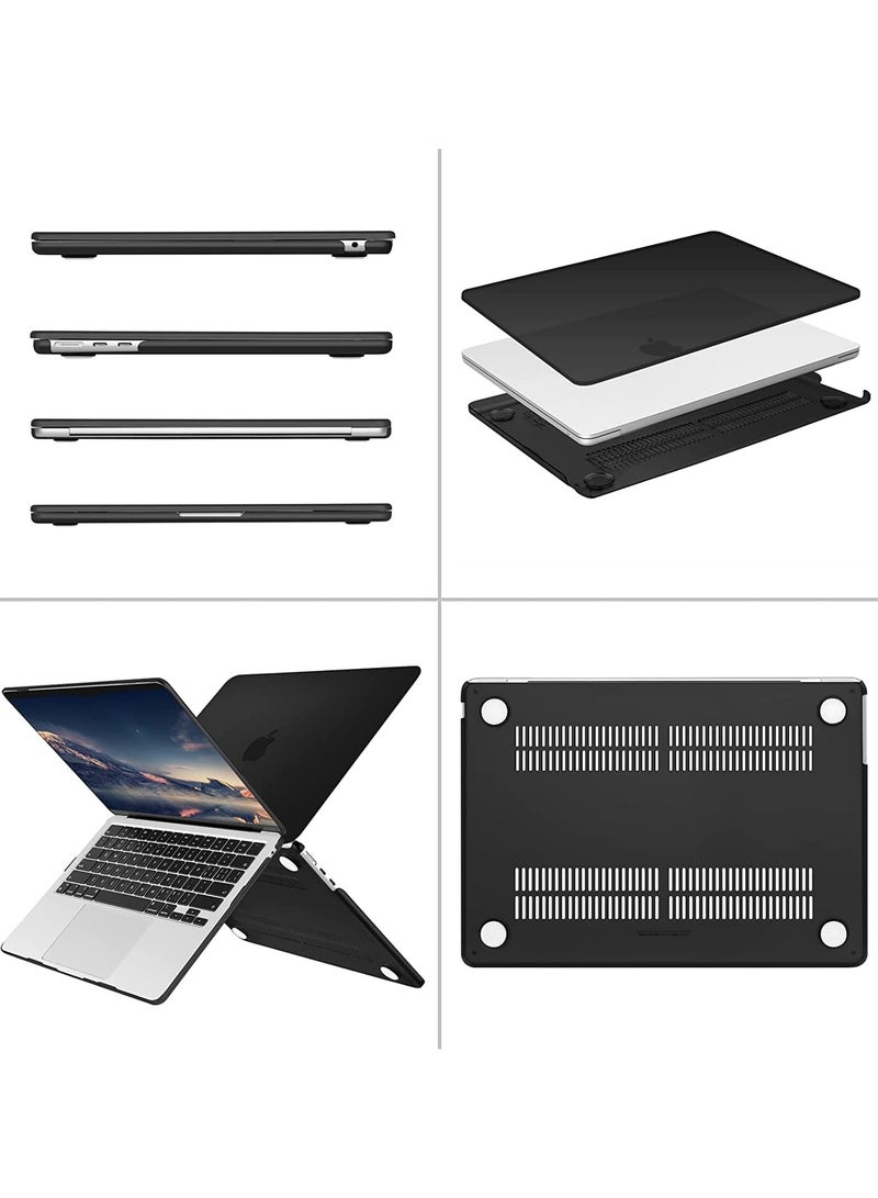 Compatible with MacBook Air 13.6 inch Case 2022 2023 Release A2681 M2 Chip with Liquid Retina Display & Touch ID Protective Plastic Hard Shell Case Cover (Black) - Image 5
