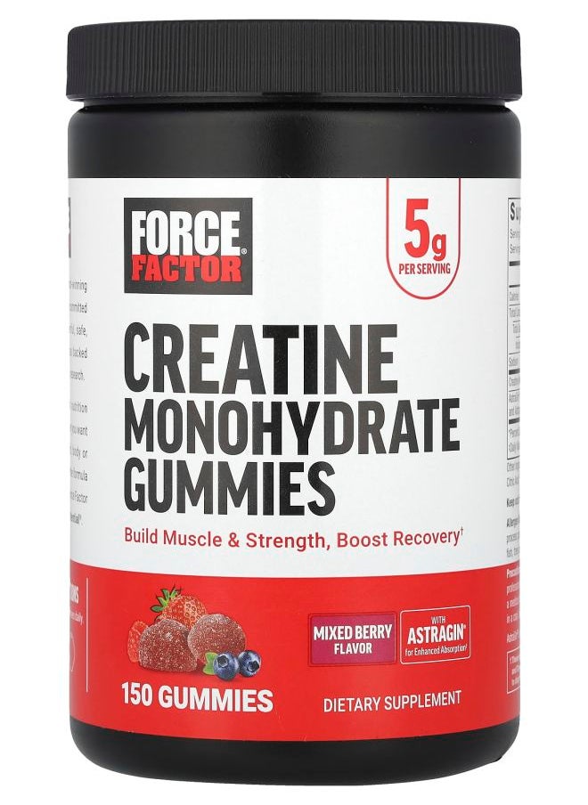 Force Factor Creatine Monohydrate Gummies Mixed Berry 5 g 150 Gummies 