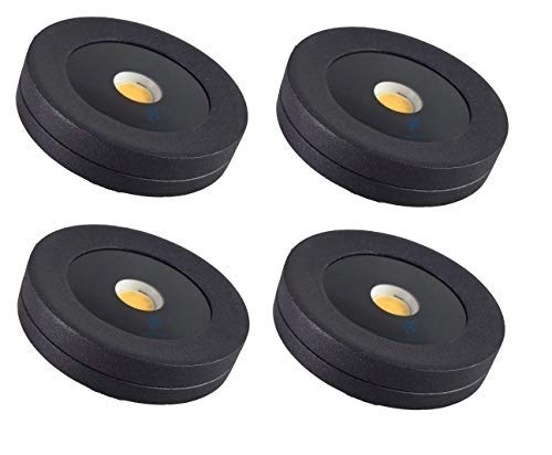 Mufasa 3 Watts Waterproof Led Surface Panel, Slim Round Style Cabinet, Name Plate Light (Warm White) (Black Finish) (Pack of 4)(Aluminium) - Image 1