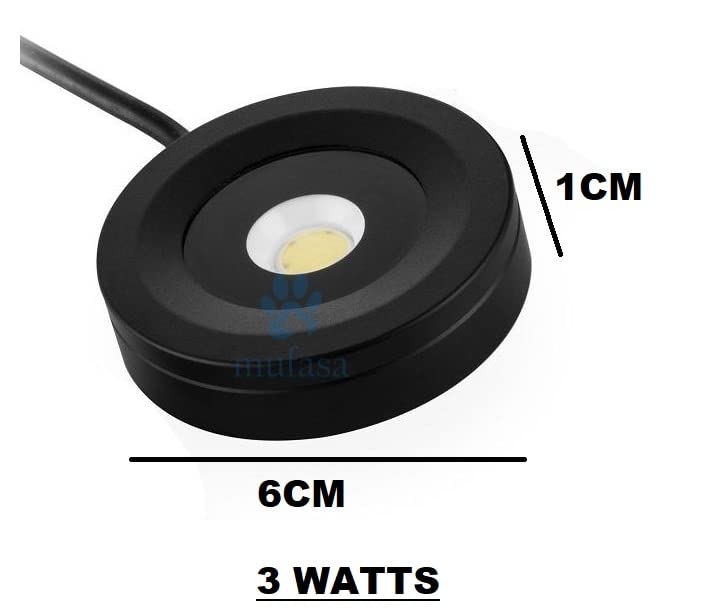 Mufasa 3 Watts Waterproof Led Surface Panel, Slim Round Style Cabinet, Name Plate Light (Warm White) (Black Finish) (Pack of 4)(Aluminium) - Image 4