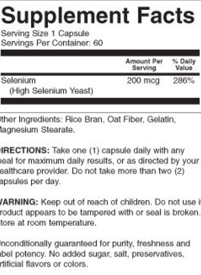 21st Century سيلينيوم، 200 ميكروغرام، 60 كبسولة - Image 3