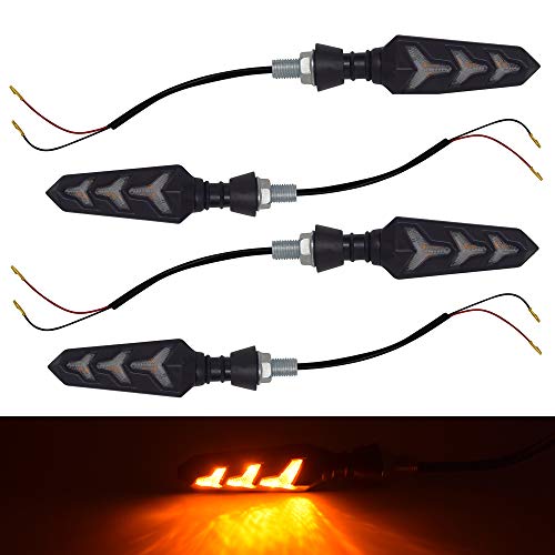 Ramanta Bike Indicator 4PCs Motorcycle Indicators Turn Signal Lights Motorbike Turning Indicator Bike Turn Indicators 12V 12 LEDs High Bright Bulbs Compatible with Apache RTR 180 (Light Color: Amber) - Image 1