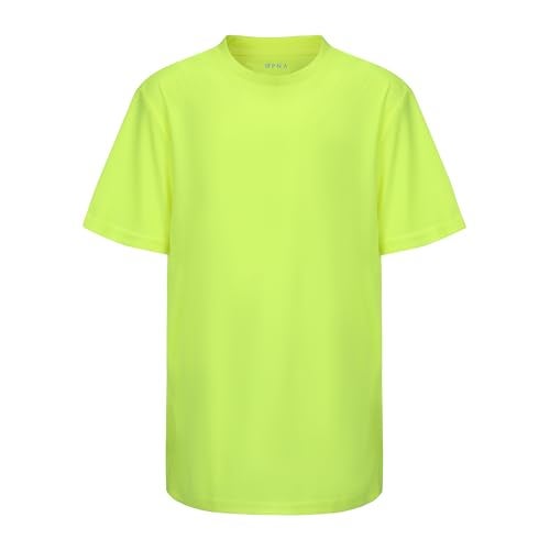 Opna Youth Boys Dri Fit Athletic T Shirts for Boys & Girls Sports Undershirt – Youth & Teen Sizes NEONYEL-S Bright Yellow - Image 2
