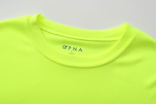 Opna Youth Boys Dri Fit Athletic T Shirts for Boys & Girls Sports Undershirt – Youth & Teen Sizes NEONYEL-S Bright Yellow - Image 5