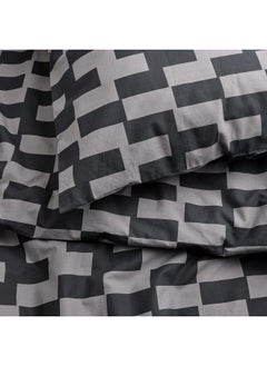 Zaboon Duvet Cover And Pillowcase, Grey/Black Patterned, 150X200/50X80 Cm  - Image 3