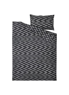 Zaboon Duvet Cover And Pillowcase, Grey/Black Patterned, 150X200/50X80 Cm  - Image 2