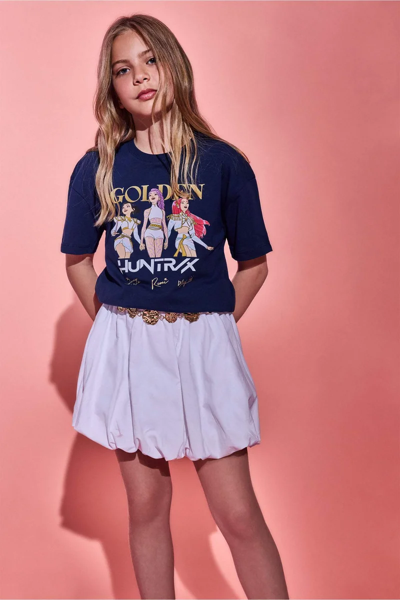ديفاكتو Girl Poplin Balloon Fit Skirt