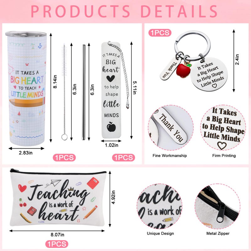 DHQH Best Teacher Appreciation Gifts Set Box 20 oz Insulated Tumbler for Women Funny Thank You Mothers Day Gifts for Teachers - Image 5