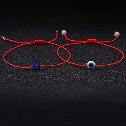 Shonyin Evil Eye Bracelet Red Lucky String Protection Kabbalah Ojo Turco Mal De Rakhi for Brother Set of 2 Good Luck Adjustable Bracelets Nazar Amulet Jewelry for Women Men Father Family Friend 2pcs - Image 3