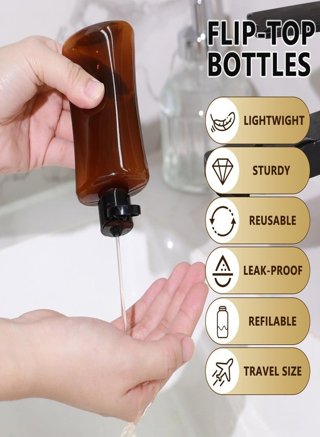 Domensi 36 Pcs 3.4 oz Travel Bottles Bulk Plastic Squeeze Lotion Bottles with Flip Cap Small Portable Travel Leak Proof Refillable Empty Cosmetic Container for Toiletries Liquid Shampoo(Amber) - Image 4