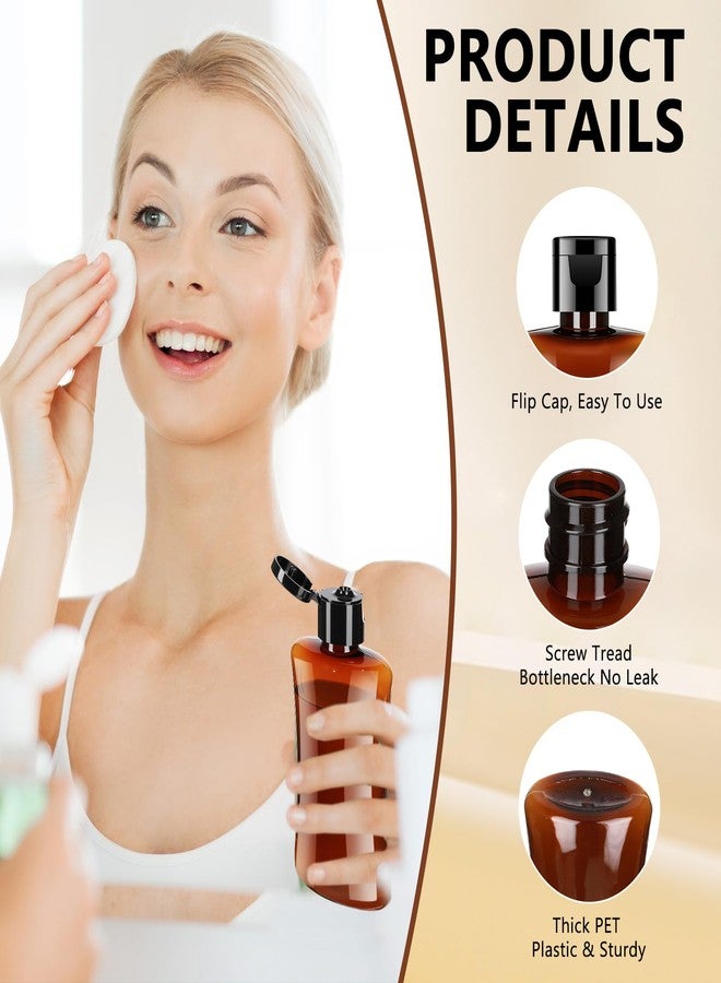 Domensi 36 Pcs 3.4 oz Travel Bottles Bulk Plastic Squeeze Lotion Bottles with Flip Cap Small Portable Travel Leak Proof Refillable Empty Cosmetic Container for Toiletries Liquid Shampoo(Amber) - Image 3