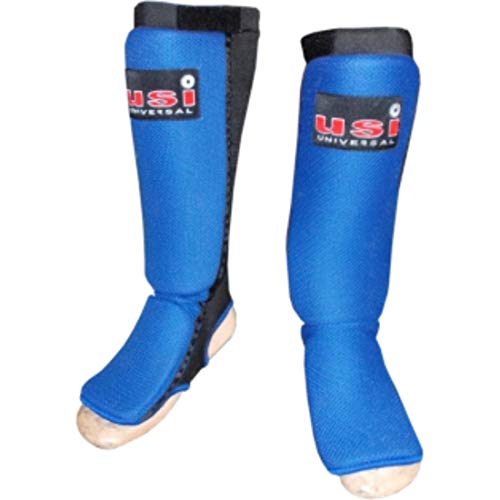 USI UNIVERSAL Shin Pad, 850MT Padded Shin Pads for Men & Women, Muay Thai MMA Kickboxing Shin Guards, Leg Protection Pads, MMA Martial Arts Sparring Training Gear, Karate Boxing Taekwondo (M, Blue) - Image 1
