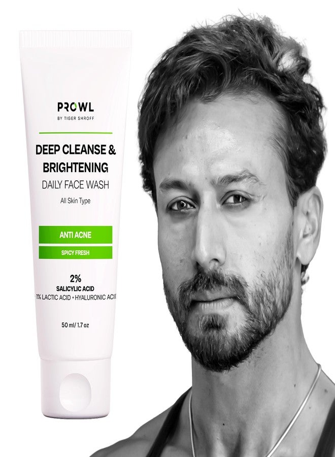 PROWL by Tiger Shroff Facewash 2% Salicylic Acid | Anti Acne For Dry Combination Oily & Acne Prone Man Skin Care with 1% Lactic Acid, Hyaluronic Acid | Exfoliating Brightening Face Wash For Men | 50ml - Image 2