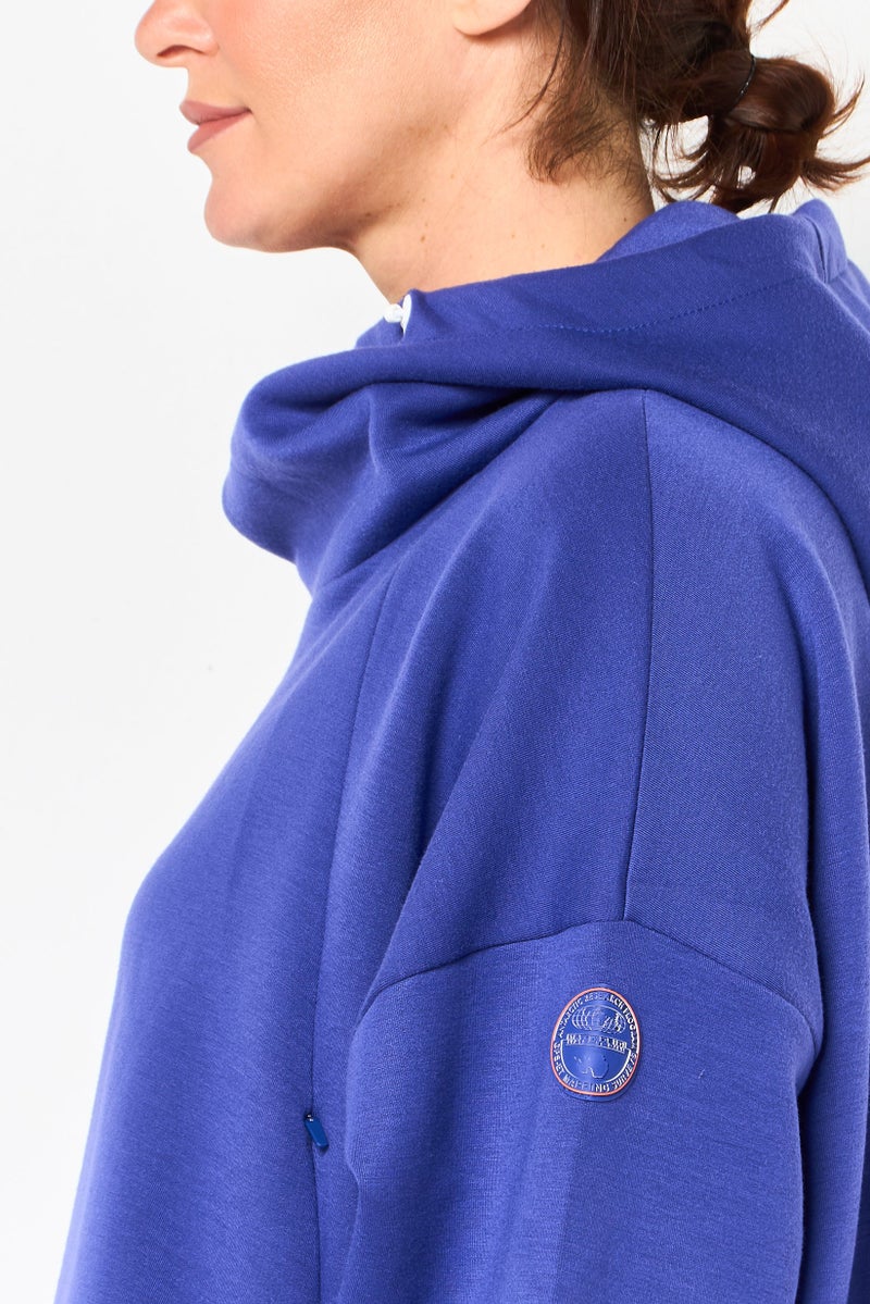 Napapijri Women Brand Logo Long Sleeve Hoodie, Purple - Image 4