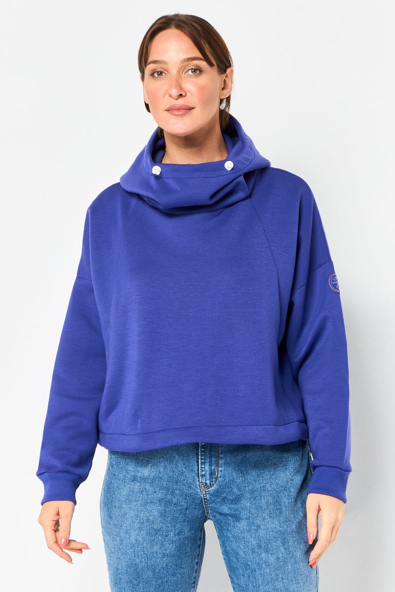 Napapijri Women Brand Logo Long Sleeve Hoodie, Purple - Image 1