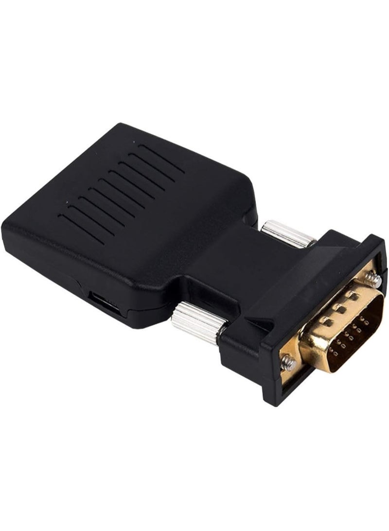 VGA to HDMI Adapter with Audio – Active VGA Male to HDMI Female Converter, 1080p HD Video for PC, Laptop & Projector - Image 1