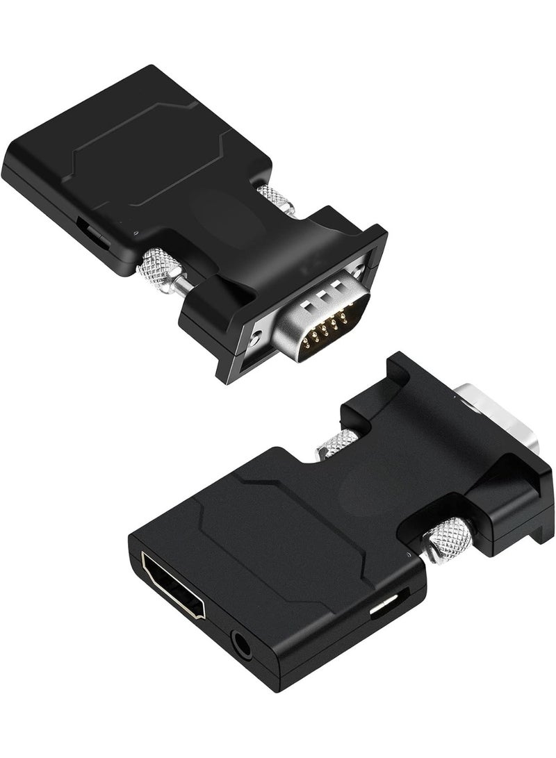 VGA to HDMI Adapter with Audio – Active VGA Male to HDMI Female Converter, 1080p HD Video for PC, Laptop & Projector - Image 2
