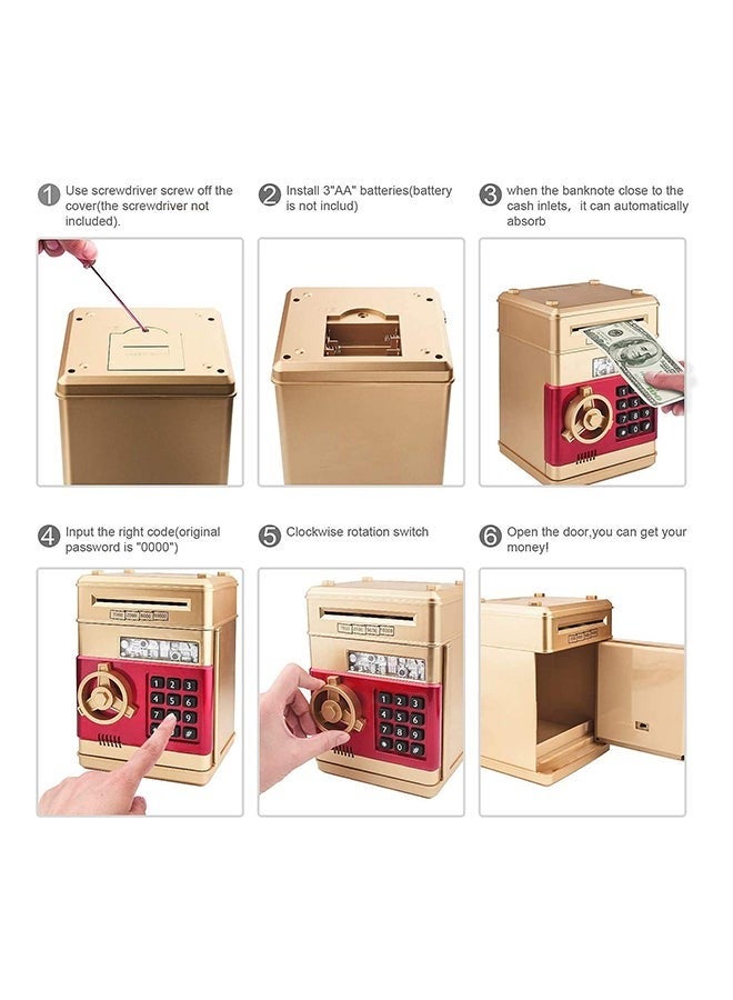 Sharpdo Electronic Password Protected Atm Piggy Bank Durable Sturdy Unique Detailed Design 13x12.5x19.5centimeter - Image 4