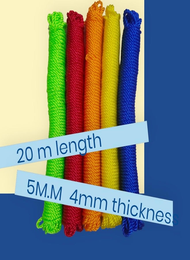 ABlue Clipper Nylon Rope Washing Line, Clothes Line Ropes, Thick Strong Nylon String for Tie Down Outdoor Gardening Clothing Hanging Craft Projects, 20 Meters (Pack of 1) (Pack of 1) - Image 2
