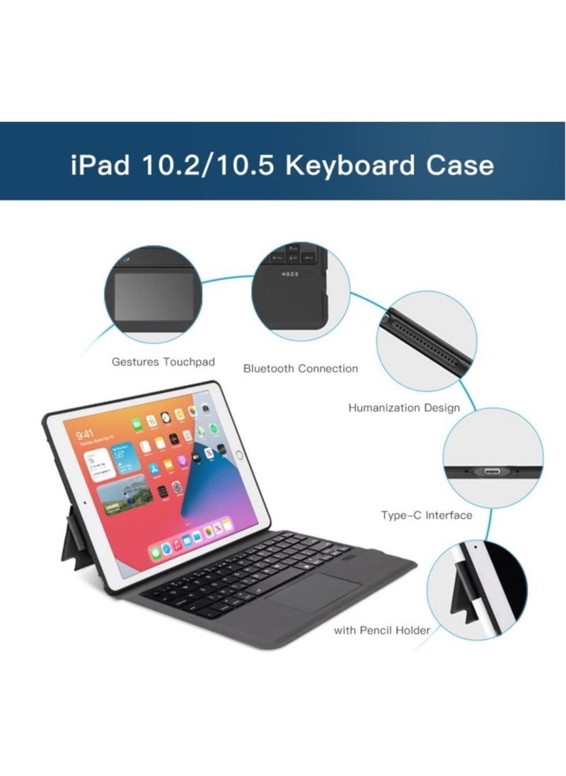 10.2 8th/7th for 2020/2019 iPad Keyboard Case with Trackpad - Folio Cover for 2017 iPad Pro 10.5 inch & 2019 iPad Air 3 10.5"  - Image 3