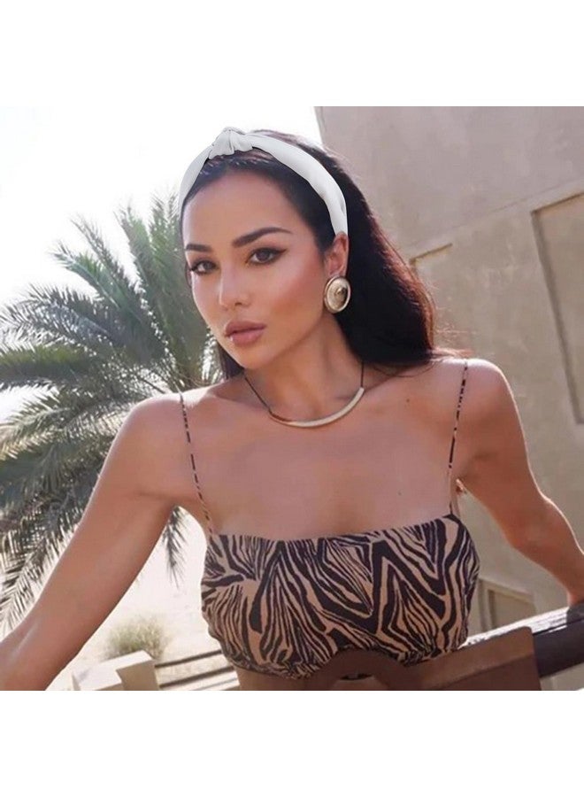 Velscrun 5 Pack Satin Headbands For Women Wide Knotted Headbands Cute Boho Head Bands Silk Headbands Non Slip Hair Band Hair Accessories Womens Sisters Girls Gifts Fashion Headband - Image 2