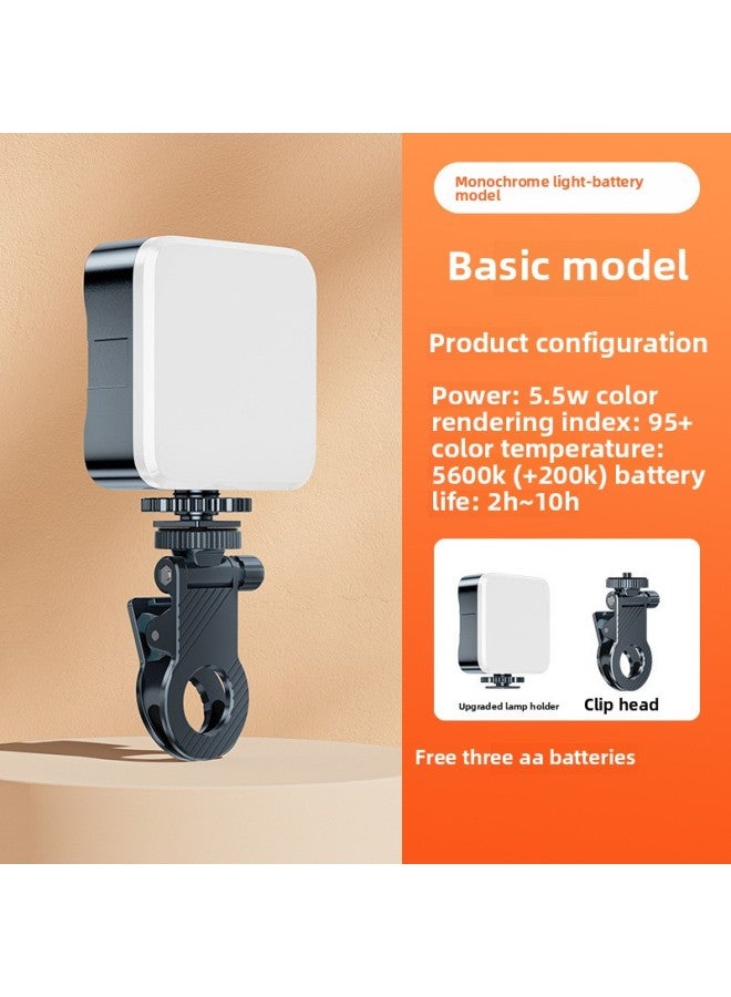 Mobile Phone Special Fill Light Portable Live Beauty Rejuvenation HD Selfie Mini Photography Lamp Lighting Lamp Artifact-Color:[white Light Standard Version] Fill Light + Clip  - Image 1