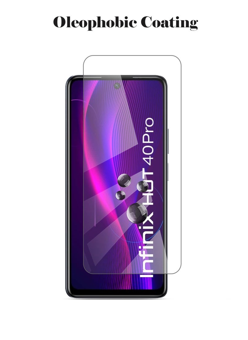 Techie HD Tempered Glass Screen Protector for Infinix Hot 40 / Hot 40 Pro - Anti Reflection Anti Bubbles 9H Hardness 0.33 mm Rounded Edges Easy Installation  - Image 3