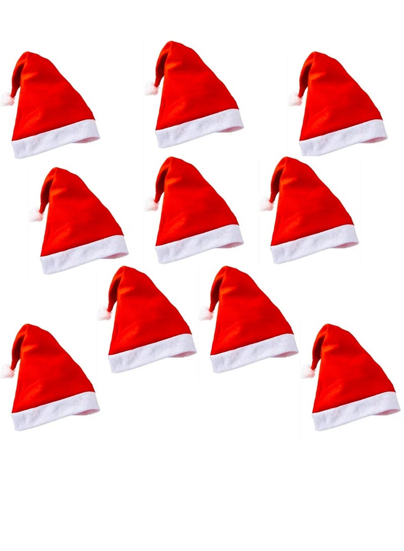 Vitacelli 10Pcs Christmas Santa Hat Red - Image 1