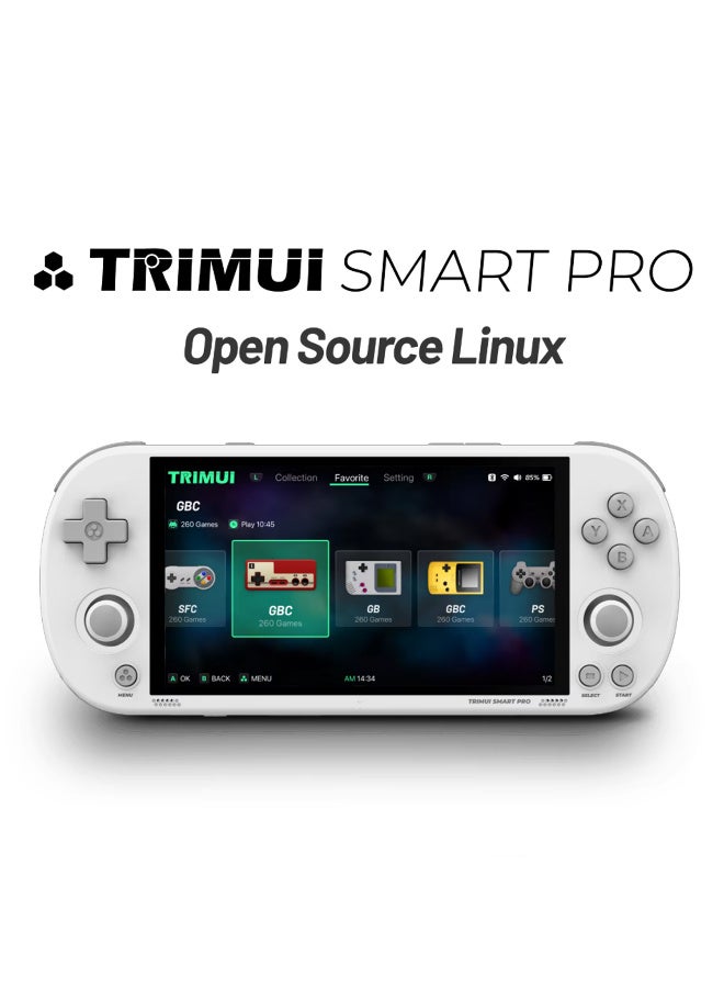 تريميو وحدة تحكم ألعاب ذكية برو ريترو، شاشة IPS مقاس 4.96 بوصة بدقة 720 × 1280، وحدة تحكم ألعاب فيديو مدمجة ببطاقة TF سعة 64 جيجابايت، بطارية ليثيوم 5000 مللي أمبير في الساعة - Image 1