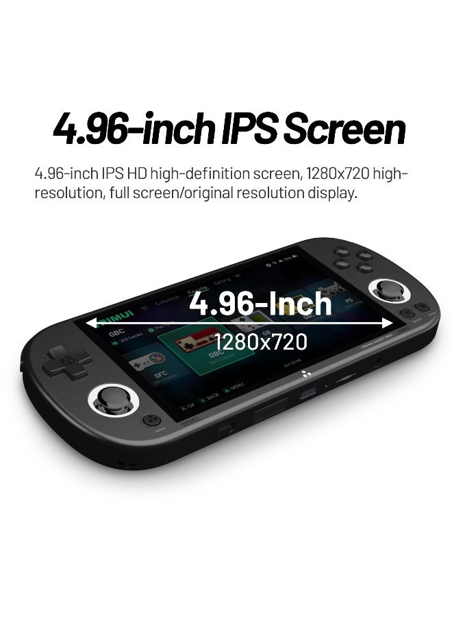 تريميو وحدة تحكم ألعاب ذكية برو ريترو، شاشة IPS مقاس 4.96 بوصة بدقة 720 × 1280، وحدة تحكم ألعاب فيديو مدمجة ببطاقة TF سعة 64 جيجابايت، بطارية ليثيوم 5000 مللي أمبير في الساعة - Image 3