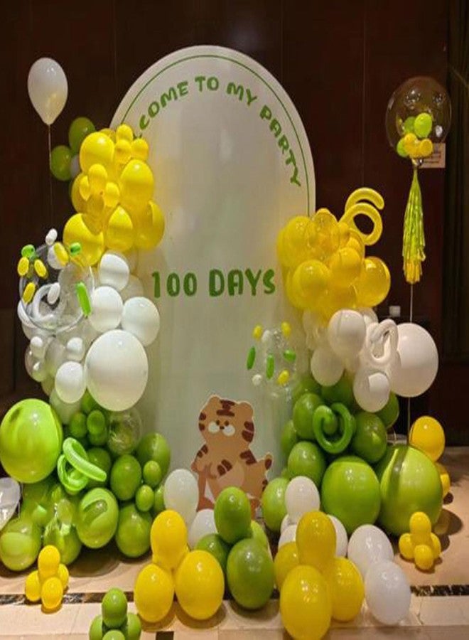 Aimto Yellow Green Balloons, Yellow and Green Confetti Latex Balloon for Party Decorations,12 Inch,Pack of 50 - Image 3