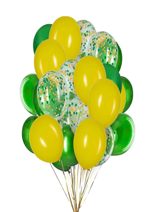 Aimto Yellow Green Balloons, Yellow and Green Confetti Latex Balloon for Party Decorations,12 Inch,Pack of 50 - Image 1