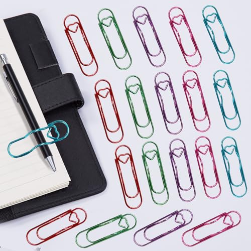 hongliang 20 PCS Metal Pen Holder Clips for Notebook - Colorful Planner Pen Holder & Paper Clip Set - Multi-Purpose Pencil Clips for Journal Planner Office School Supplies (5 Colors) - Image 1