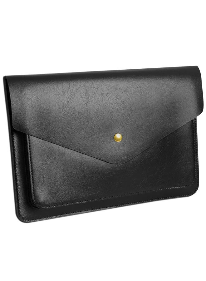 Benfan Leather Laptop Sleeve Compatible with New 15 inch MacBook Air 15 A3114 M3, Surface Laptop 15, Surface Book 13.5 Color Black - Image 1
