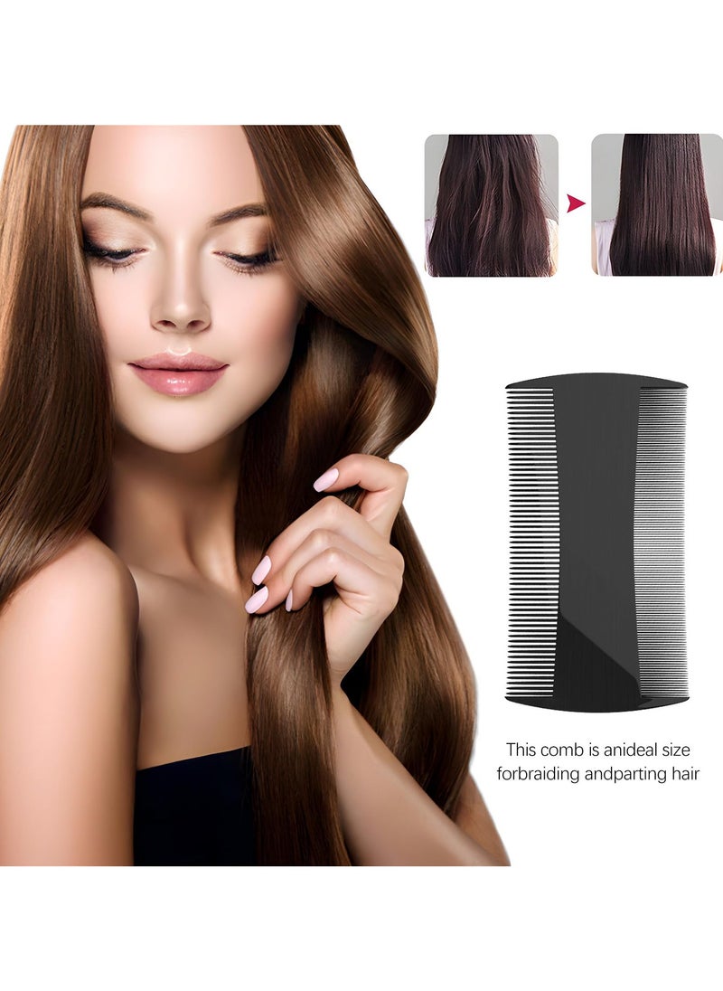 BONITO 3 PCS Double Sided Comb, Hair Grooming Comb, Dandruff Removal Fine-Tooth Comb (White+black+pink)  - Image 2