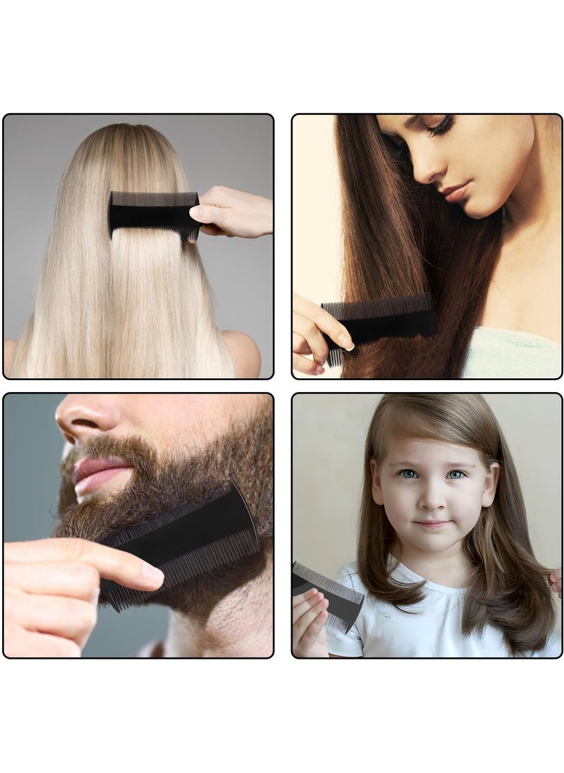 BONITO 3 PCS Double Sided Comb, Hair Grooming Comb, Dandruff Removal Fine-Tooth Comb (White+black+pink)  - Image 3